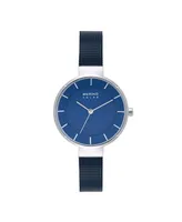 Bering Women's Solar Powered Blue Stainless Steel Mesh Bracelet Watch 31mm