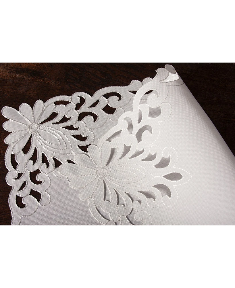 Xia Home Fashions Wilshire Embroidered Cutwork Placemats, 14" x 20", Set of 4