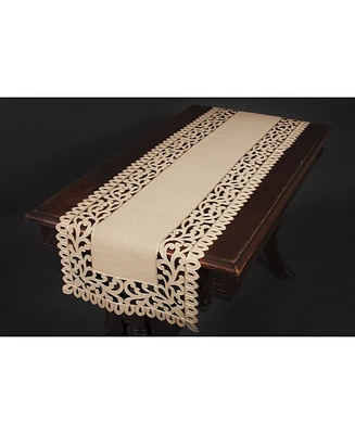 Xia Home Fashions Vine Embroidered Cutwork Table Runner