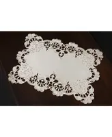 Xia Home Fashions Scalloped Lace Embroidered Cutwork Placemats, 13" x 19", Set of 4