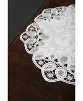 Xia Home Fashions Antebella Lace Embroidered Cutwork Round Placemats, 15" Round, Set of 4