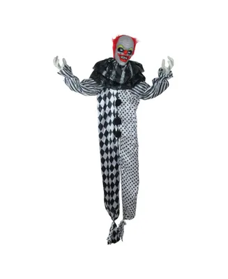 5.5' Animated Standing Clown with Glowing Eyes Halloween Decoration