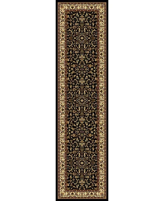 Closeout! Km Home 1318/1523/Black Navelli Black 2'2" x 8' Runner Rug