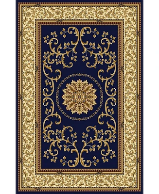 Closeout! Km Home 1419/1340/Navy Navelli Blue 3'3" x 5'4" Area Rug