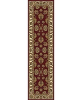 Closeout! Km Home 1330/1234/Burgundy Navelli Red 2'2" x 8' Runner Rug