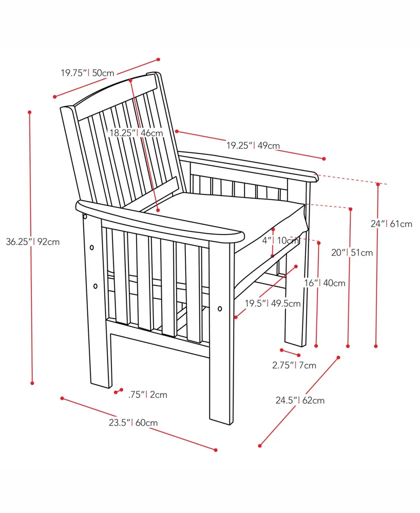 Corliving Distribution Miramar 3 Piece Hardwood Outdoor Chair and Side Table Set