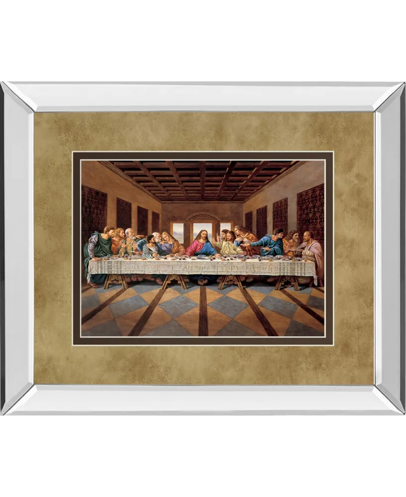 Classy Art Last Supper Mirror Framed Print Wall Art - 34" x 40"