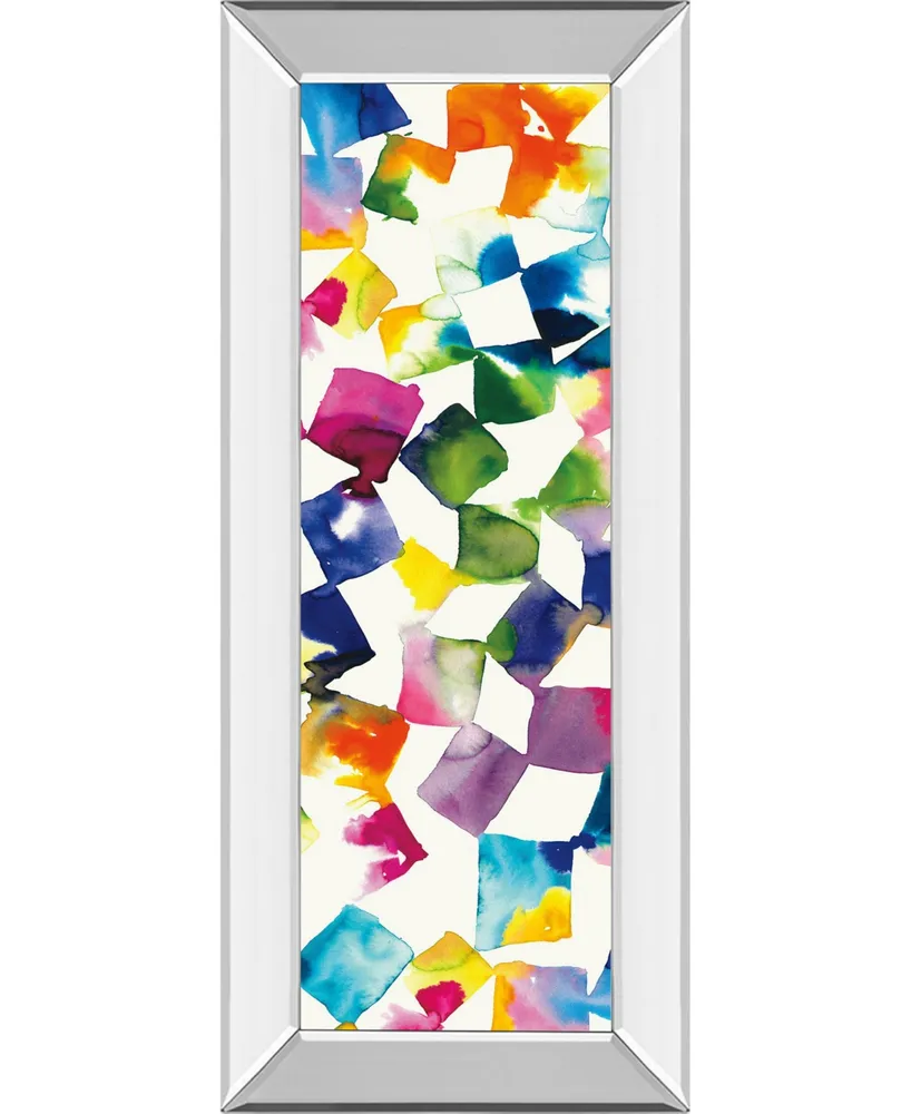 Classy Art Colorful Cubes Il by Wild Apple Portfolio Mirror Framed Print Wall Art - 18" x 42"