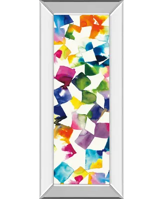 Classy Art Colorful Cubes Il by Wild Apple Portfolio Mirror Framed Print Wall Art - 18" x 42"