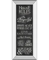 Classy Art House Rules by Susan Ball Mirror Framed Print Wall Art - 18" x 42"