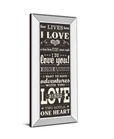 Classy Art L-o-v-e Ill by Pela Studio Mirror Framed Print Wall Art - 18" x 42"