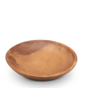 Arthur Court Acacia Wood Serving Bowl for Fruits or Salads Calabash Round Shape Style Large Wooden Single Bowl
