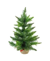 Northlight 18" Mini Balsam Pine Artificial Christmas Tree in Burlap Base - Unlit