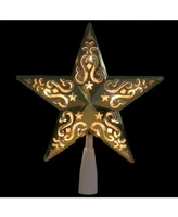 Northlight 8.5" Gold Star Cut-Out Design Christmas Tree Topper - Clear Lights