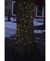 Northlight 2' x 8' Orange Led Tree Trunk Wrap Christmas Net Lights - Brown Wire