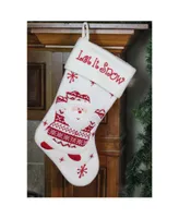 Northlight 18" Red and White "Let It Snow" Santa Claus Embroidered Christmas Stocking