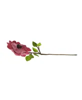 Northlight 20" Pink Heart Flower with Stem and Leaves Christmas Pick