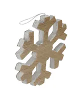 Northlight 7.5" Faux Wood Grain Snowflake Christmas Decoration