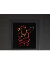 Northlight 13" Lighted Santa Christmas Double Sided Window Silhouette Decoration