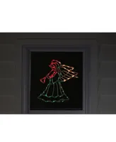 Northlight 18" Lighted Red White and Green Angel Christmas Window Silhouette Decoration