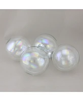 Northlight 4-Piece Iridescent Glass Ball Christmas Ornament Set 4" 100mm