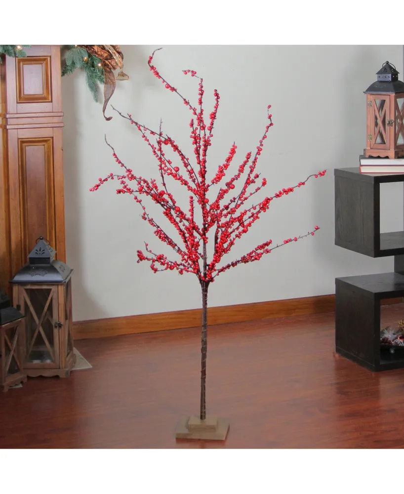 Northlight 50" Festive Red Berries Artificial Christmas Tree Decoration - Unlit