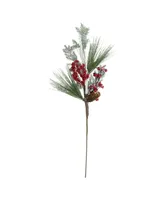 Northlight 31" Bells Berries and Pine Cones Frosted Artificial Christmas Spray Branch