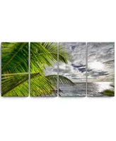 Ready2HangArt Island Balance 4 Piece Wrapped Canvas Coastal Wall Art Set, 24" x 48"