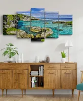 Ready2HangArt Seaglass Iii 5 Piece Wrapped Canvas Coastal Wall Art Set, 30" x 60"