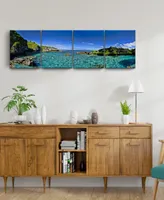 Ready2HangArt Limu Pano 4 Piece Wrapped Canvas Coastal Wall Art Set, 20" x 64"