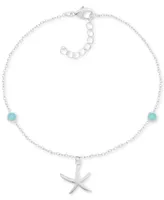 And Now This Blue Glass Starfish Anklet in Silver-Plate