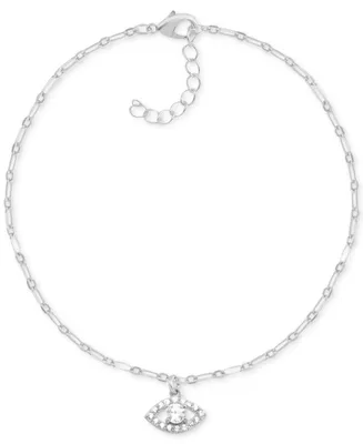And Now This Crystal Evil Eye Anklet in Silver-Plate