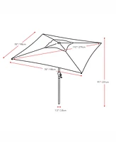 CorLiving 9ft Square Tilting Sand Grey Patio Umbrella