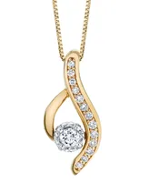 Diamond (1/4 ct. t.w.) Modern Pendant in 14k Yellow and White Gold