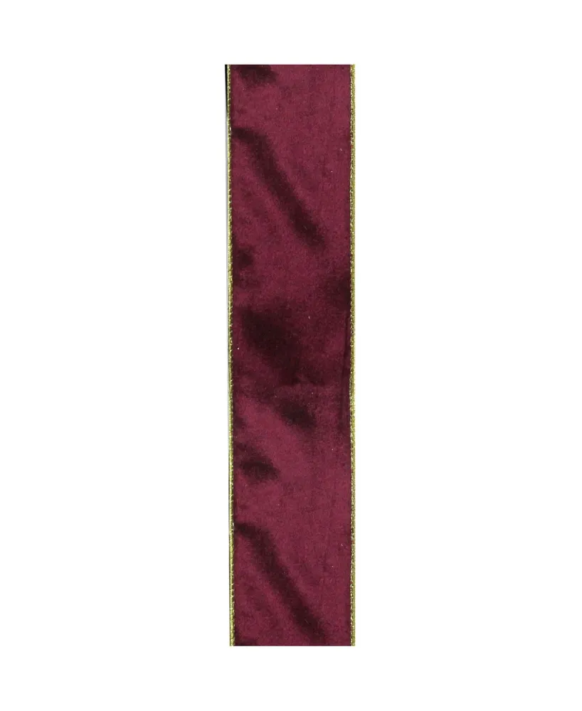 Northlight Solid Wine Red Gold Wired Christmas Craft Ribbon 2.5" x 10 Yards