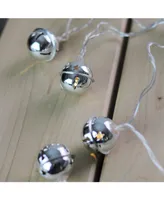 Northlight Set of 8 Battery Operated Led Silver Jingle Bell Novelty Christmas Lights - Clear Lights