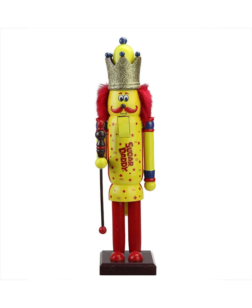 Northlight 14" Decorative Yellow and Red Sugar Daddy King Wooden Christmas Nutcracker Figure