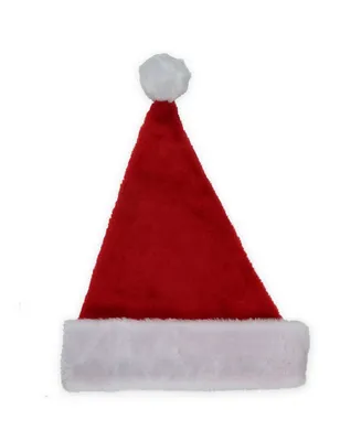 Northlight 16" Traditional Red and White Plush Christmas Santa Hat - Adult Size Small