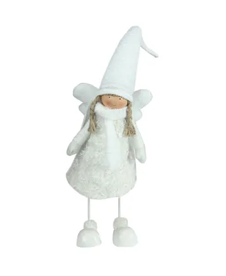 Northlight 26.75" Snowy Woodlands White Bobble Girl Angel Christmas Figure