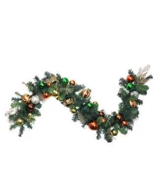 Northlight 6' Green Foliage and Assorted Copper Ornaments Garland - Unlit