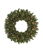 Northlight 8' Pre-Lit High Sierra Pine Commercial Artificial Christmas Wreath - Clear Lights