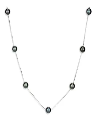 Black Tahitian Pearl (8-9mm) Necklace 14k White or Yellow Gold