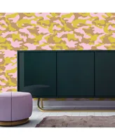 Cynthia Rowley for Tempaper Glammo Pink, Lemon & Gold Self-Adhesive Wallpaper