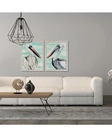 Paragon Turquoise Pelican Framed Wall Art Set of 2, 26" x 20"