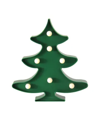 Northlight 8.75" Battery Operated Led Lighted Green Christmas Tree Marquee Sign