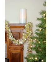 Northlight 50' Gold and White Wide Cut Christmas Tinsel Garland - Unlit