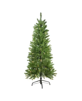 Northlight 4.5' Pre-Lit White River Fir Artificial Pencil Christmas Tree - Clear Lights