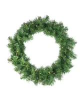 Northlight 5-Piece Artificial Winter Spruce Christmas Trees Wreath and Garland Set - Clear Lights