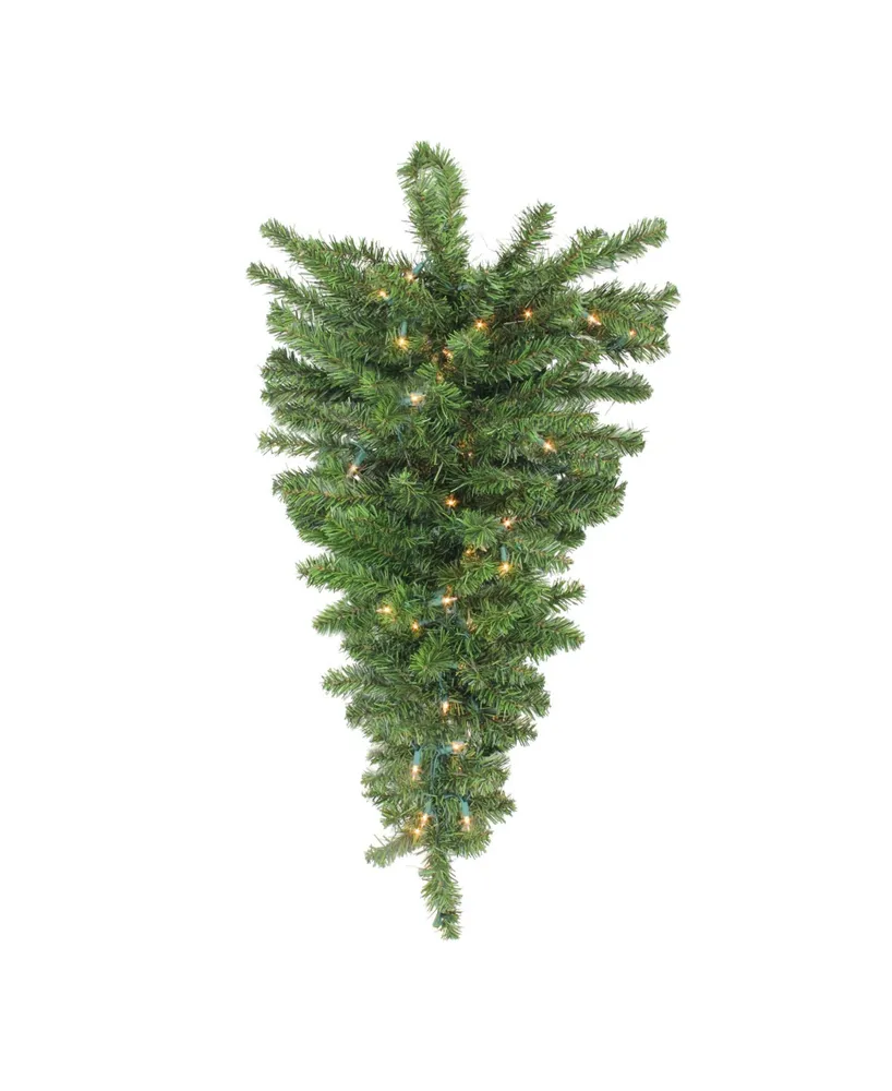 Northlight 30" Pre-Lit Canadian Pine Artificial Christmas Teardrop Door Swag - Clear Lights