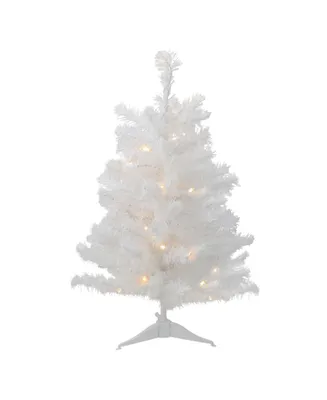 Northlight 3' Pre-Lit Led White Pine Artificial Christmas Tree - Clear Lights